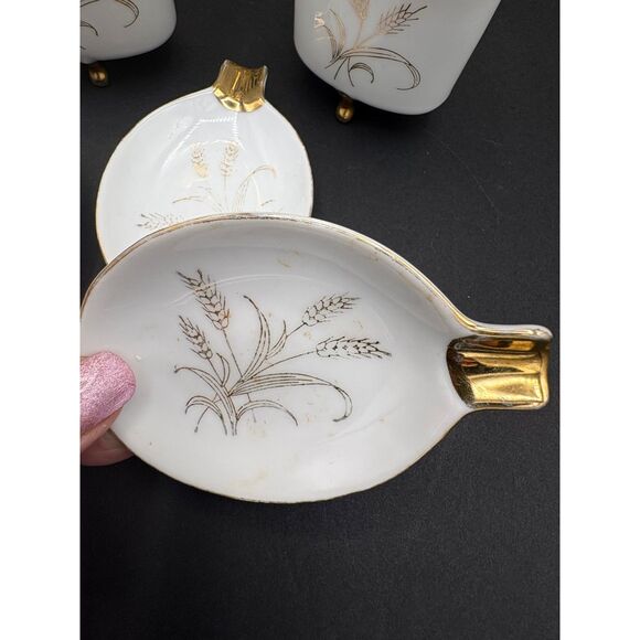 Vintage 50s Lefton Cigarette Holders and 3 Ashtrays Ladies Smoking Set - Picture 3 of 7